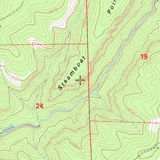 Topographic Map of Steamboat Point, CA