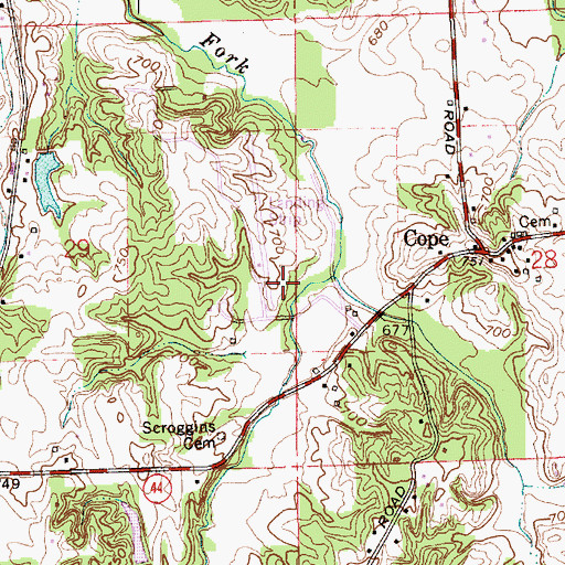 Topographic Map of Twelve Oaks Airport, IN