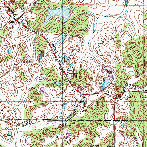 Topographic Map of Lockyear Airport, IN