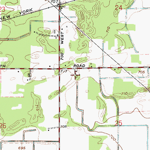 Topographic Map of Crawford Field, IN
