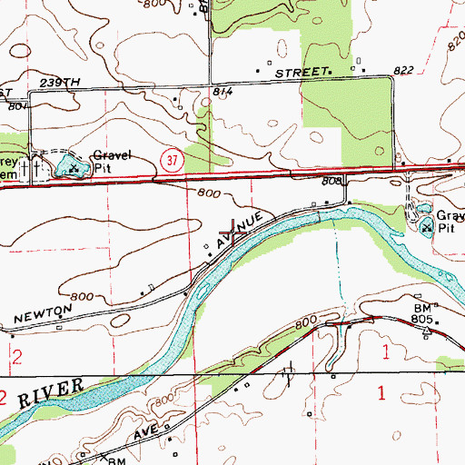 Topographic Map of Irion Airport, IN