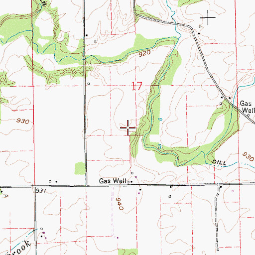 Topographic Map of Stevens Farms Airport, IN