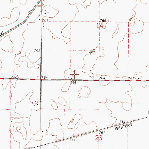 Topographic Map of Clifton Airport (historical), IN
