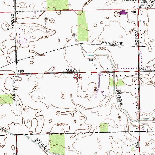 Topographic Map of Marshall Field, IN