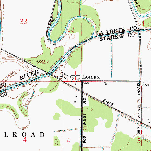 Topographic Map of Archangels Landing, IN