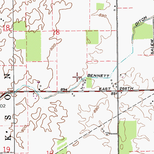Topographic Map of Skyridge Airport, IN