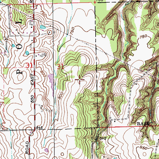 Topographic Map of Spring Lake Airport, IN
