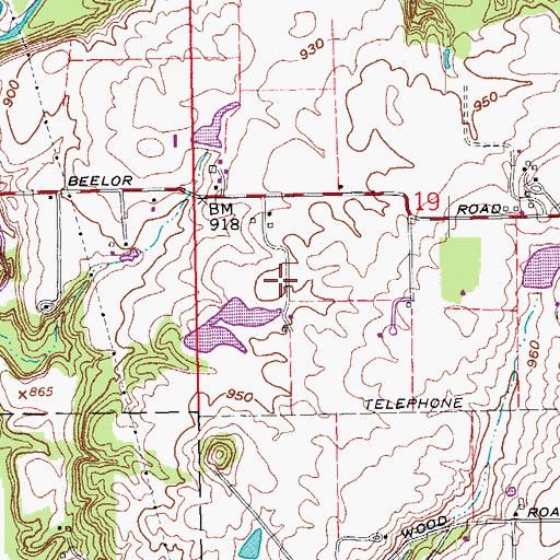 Topographic Map of White Airport (historical), IN