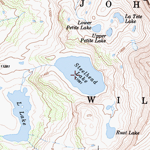 Topographic Map of Steelhead Lake, CA