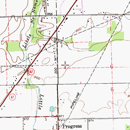 Topographic Map of Carroll's Airpark, IN