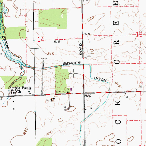 Topographic Map of Mayer Airport, IN