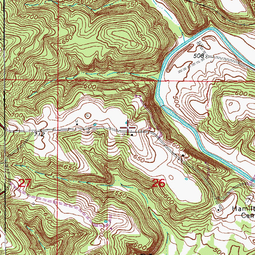Topographic Map of Roberson Airport, IN
