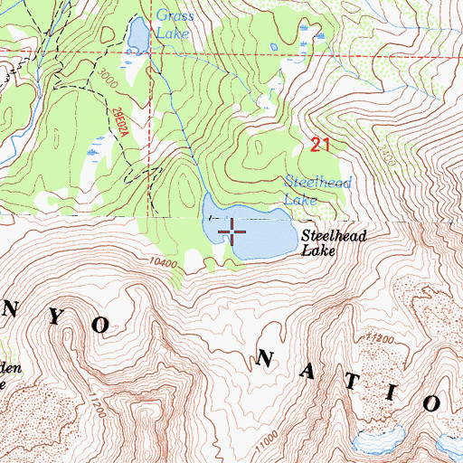 Topographic Map of Steelhead Lake, CA