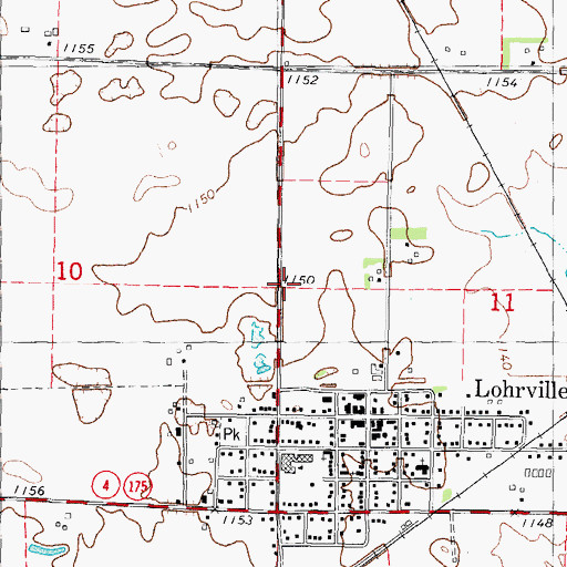 Topographic Map of Riedesel Private Airport, IA