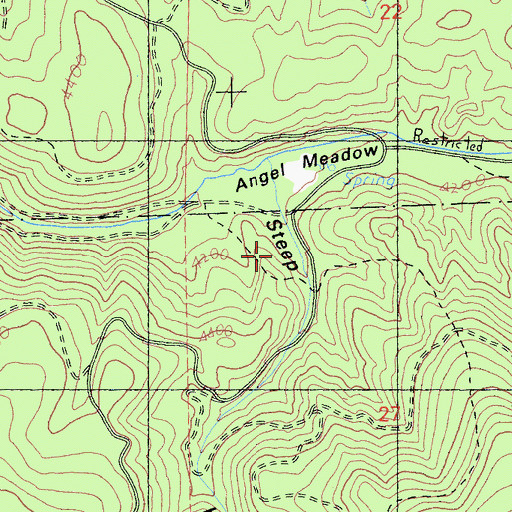Topographic Map of Steep Hollow, CA