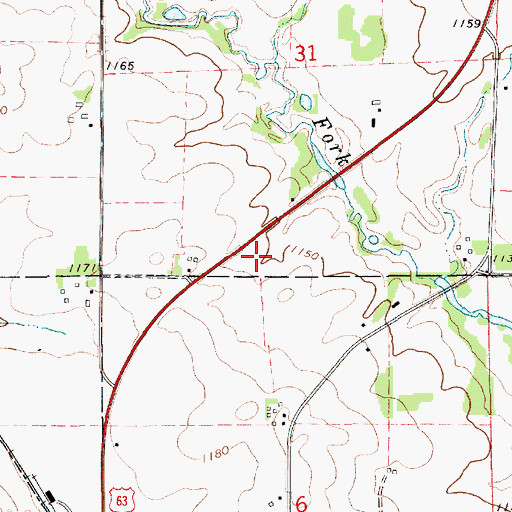 Topographic Map of Mitchell Field, IA