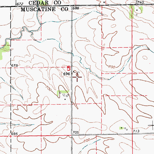 Topographic Map of Walker Field, IA