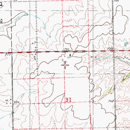 Topographic Map of Port Paradise Farms Airport, IA