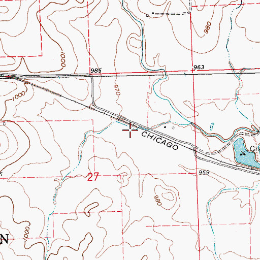 Topographic Map of Dyersville Area Airport, IA