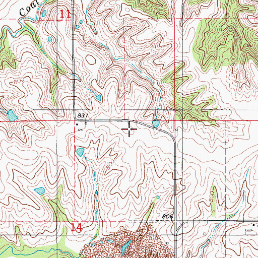 Topographic Map of Courtney's Landing, IA