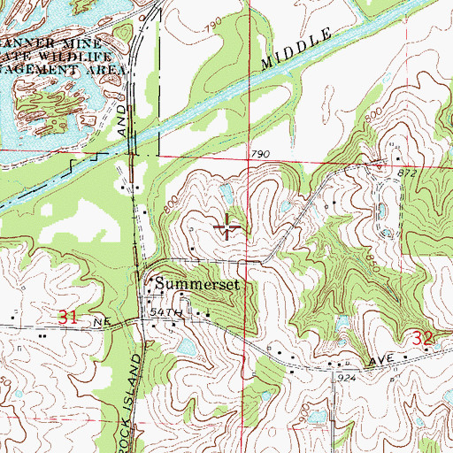 Topographic Map of Tuinstra Airfield, IA