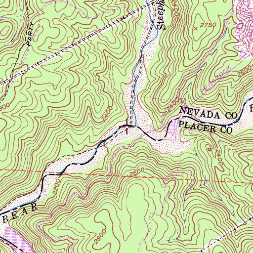 Topographic Map of Steephollow Creek, CA