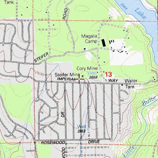 Topographic Map of Steifer Mine, CA