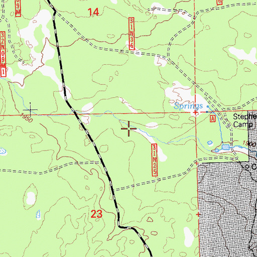 Topographic Map of Stephens Campground, CA