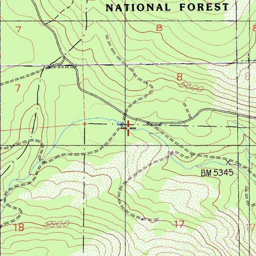 Topographic Map of Stephens Pass Camp, CA