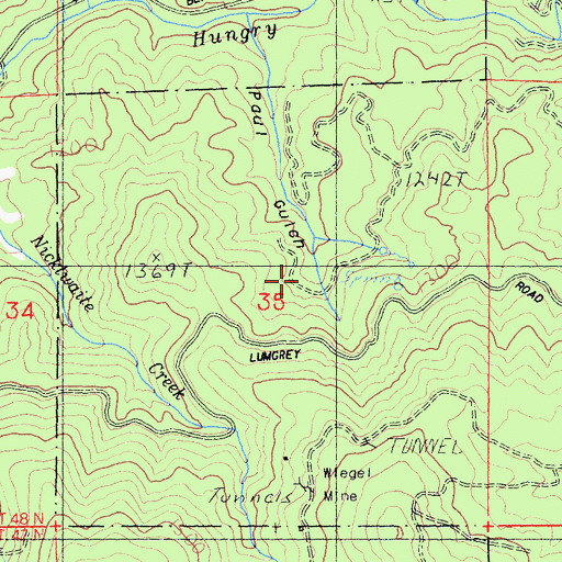 Topographic Map of Sterling Mine, CA
