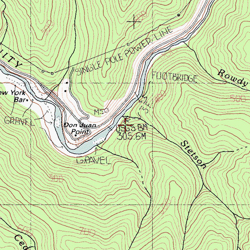 Topographic Map of Stetson Creek, CA