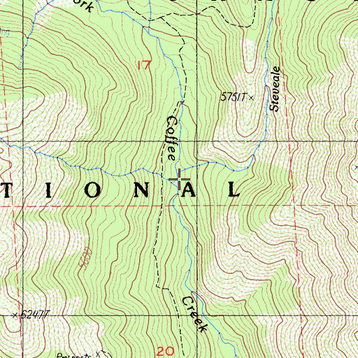 Topographic Map of Steveale Creek, CA