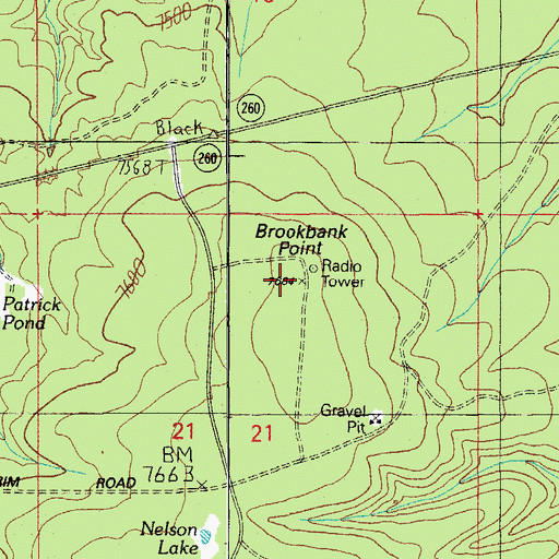 Topographic Map of Brookbank Point, AZ