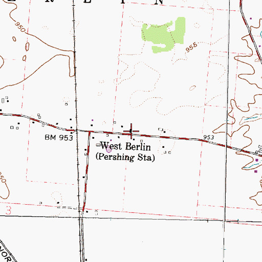 Topographic Map of West Berlin Presbyterian Church, OH