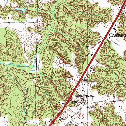 Topographic Map of Grace Presbyterian Church, VA