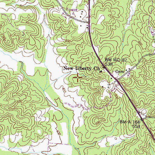 Topographic Map of Chilcutt Cemetery, TN