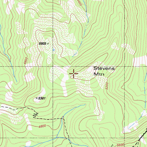 Topographic Map of Stevens Mountain, CA