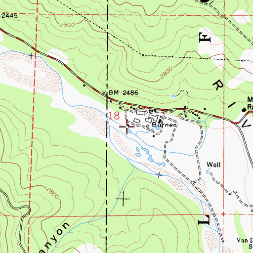 Topographic Map of Dinsmore Pit, CA