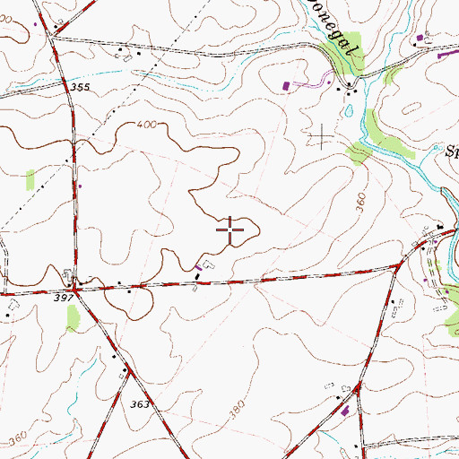 Topographic Map of Hessland Farms, PA