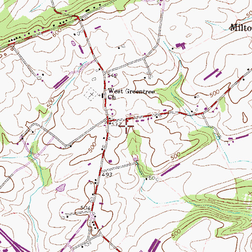 Topographic Map of Cloverleaf Herb Farm, PA