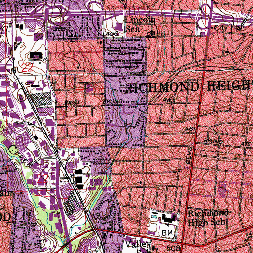 Topographic Map of Claytonia Creek, MO