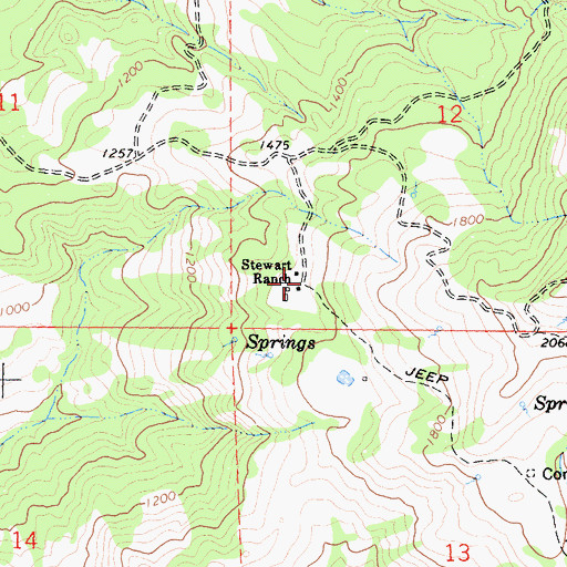 Topographic Map of Stewart Ranch, CA