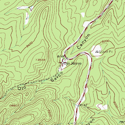 Topographic Map of Ojo Sarco, NM