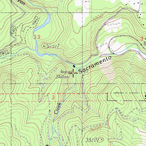 Topographic Map of Stink Creek, CA