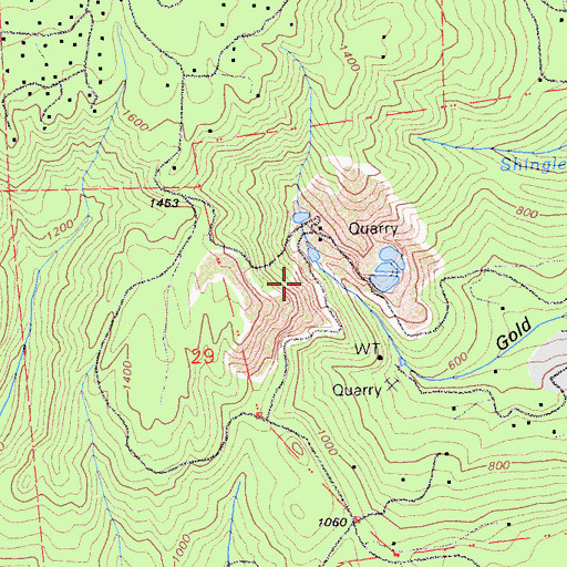 Topographic Map of Felton Quarry, CA
