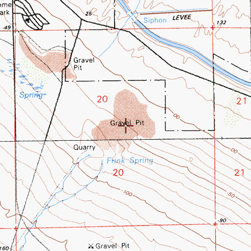 Topographic Map of Frink Pit, CA