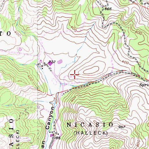 Topographic Map of Ghilotti Brothers Quarry, CA