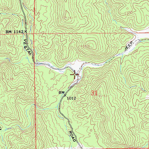 Topographic Map of Stinking Creek, CA
