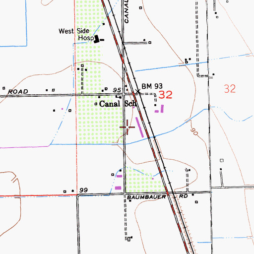 Topographic Map of Highway 33 Egg Ranch, CA