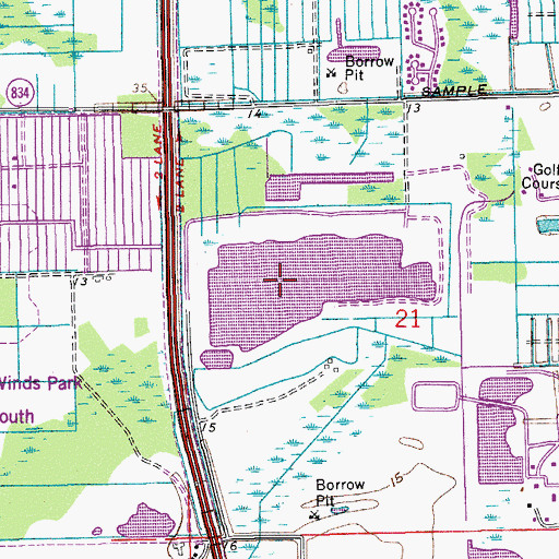 Topographic Map of Tscotis Sand Mine, FL